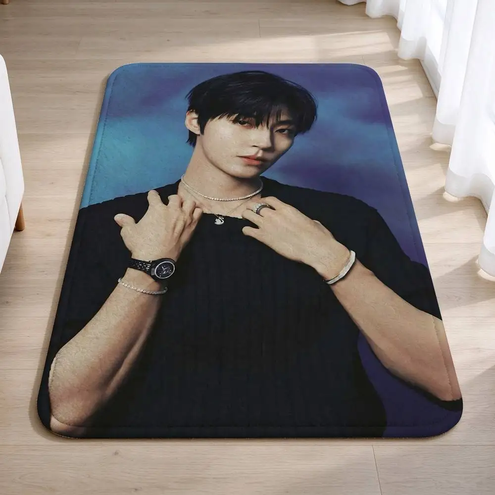 H-Hwang In-youp Actor True Beauty Short Plush Bathroom Door Mat, Hallway Decor Rug, Home Entry Welcome Floor Mat