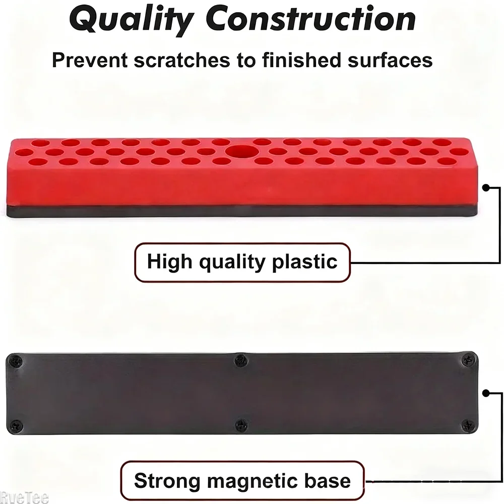 43 ثقوب المغناطيسي عرافة بت حامل المنظم ل 1/4 بوصة مفك بت التخزين المنظم صناديق الأدوات مثقاب الخشب صندوق تخزين