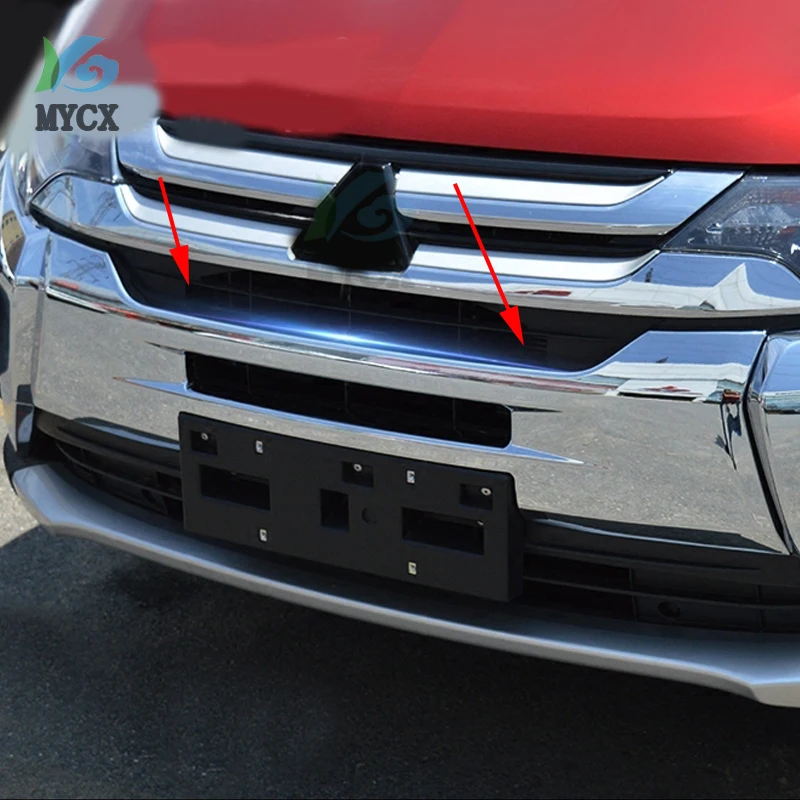 For Mitsubishi Outlander 2016 2017 2018 2019 2020 ABS Chrome Front Grille Radiator Guard Cover Trim Decoration Car Accessories