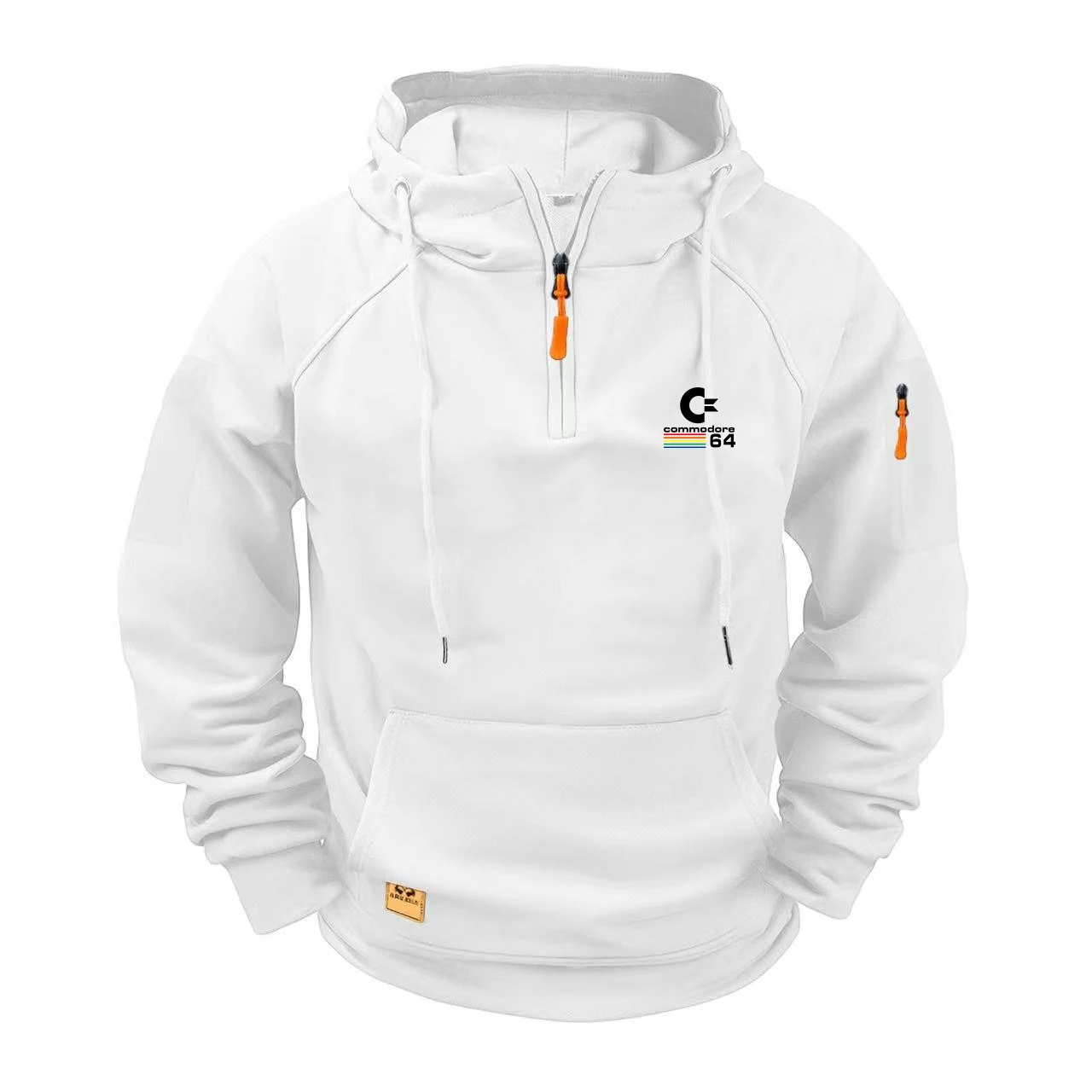 

High-quality men's printed knitted hoodie, fleece comfortable casual sporty multi-pocket zipper sweatshirt, 2025 new style