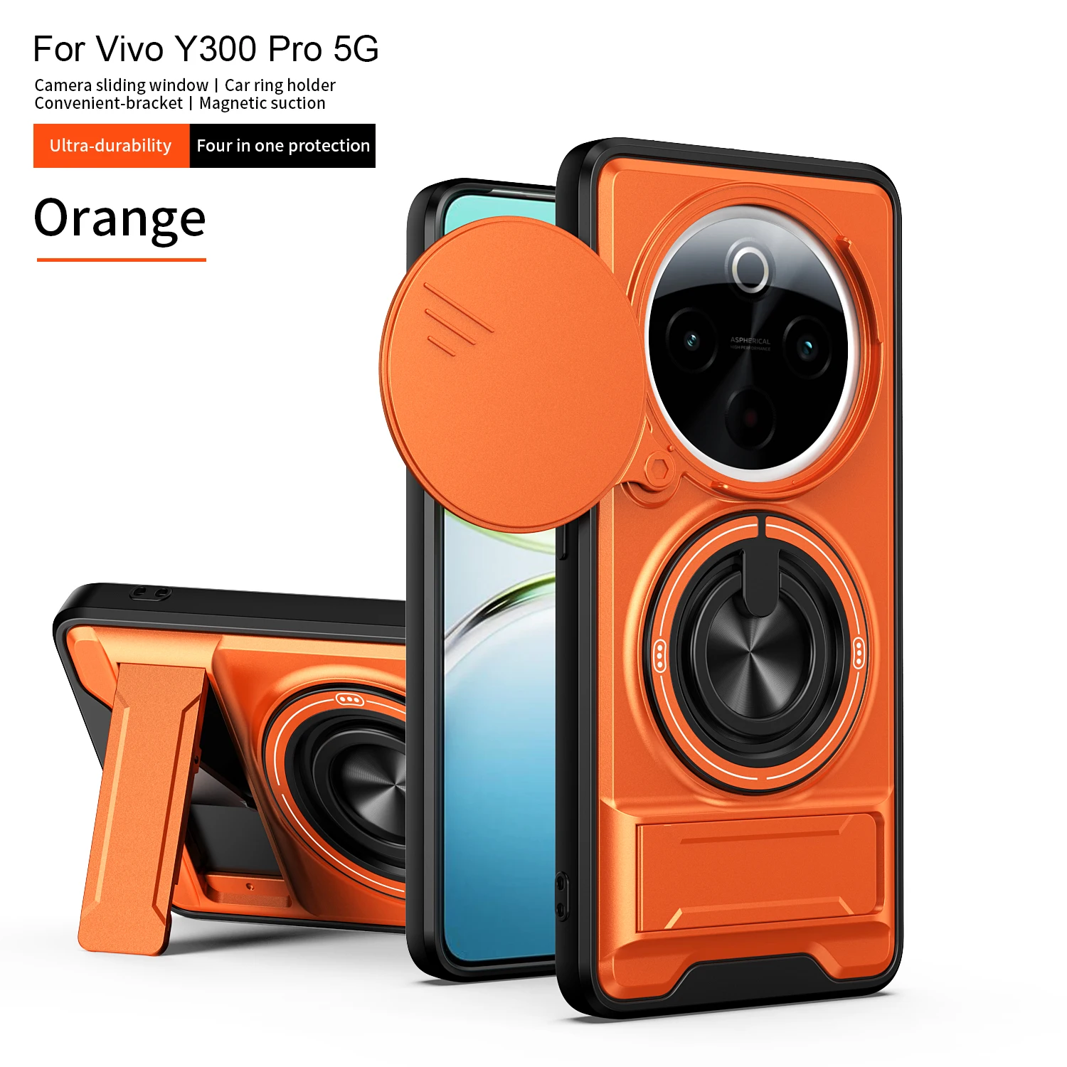 Funda para Vivo iQOO Z10, funda para Vivo Y300 Pro, fundas para vivo T4 5G, soporte plegable magnético Magsafe, funda protectora para cámara con armadura militar