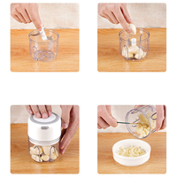 250ML Mini USB Electric Meat Grinder Garlic Chopper Rechargeable Crusher Food Processor White