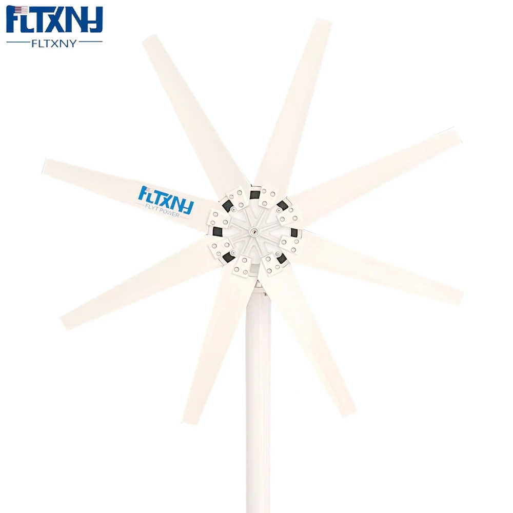 China Factory 5000W 12V 24V 48V 8 Blades Wind Turbine Generator 1KW Windmill With mppt Controller for Home Use