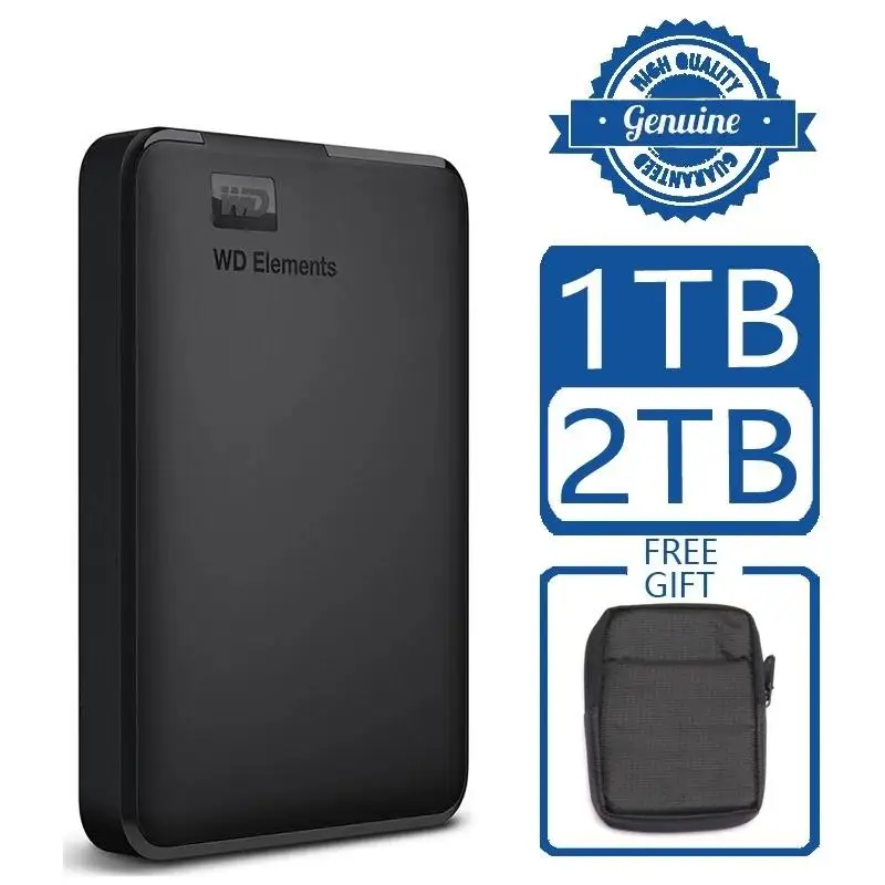 To WD Elements Portable External Hard Drive Disk HD 1TB 2TB High capacity SATA USB 3.0 Storage Device Original for Computer