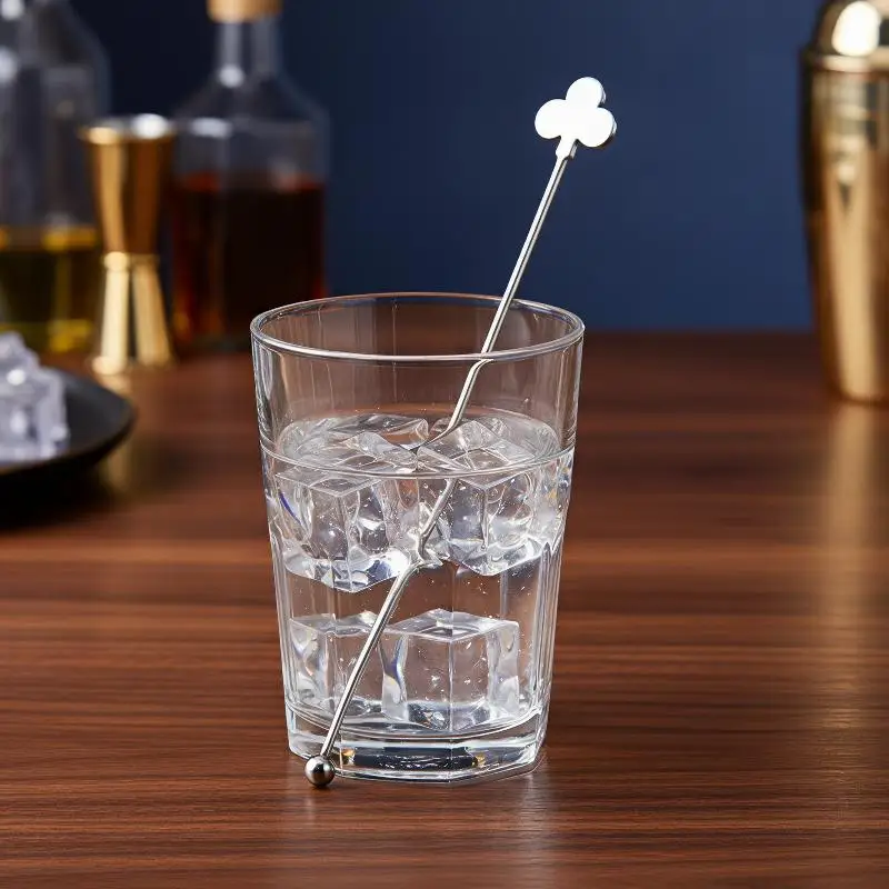 Stainless Steel Star Shape Bar Spoon Long Handle Cocktail Stirrer Comfort Grip for Home Pub Bartender Coffee Drink Mixing