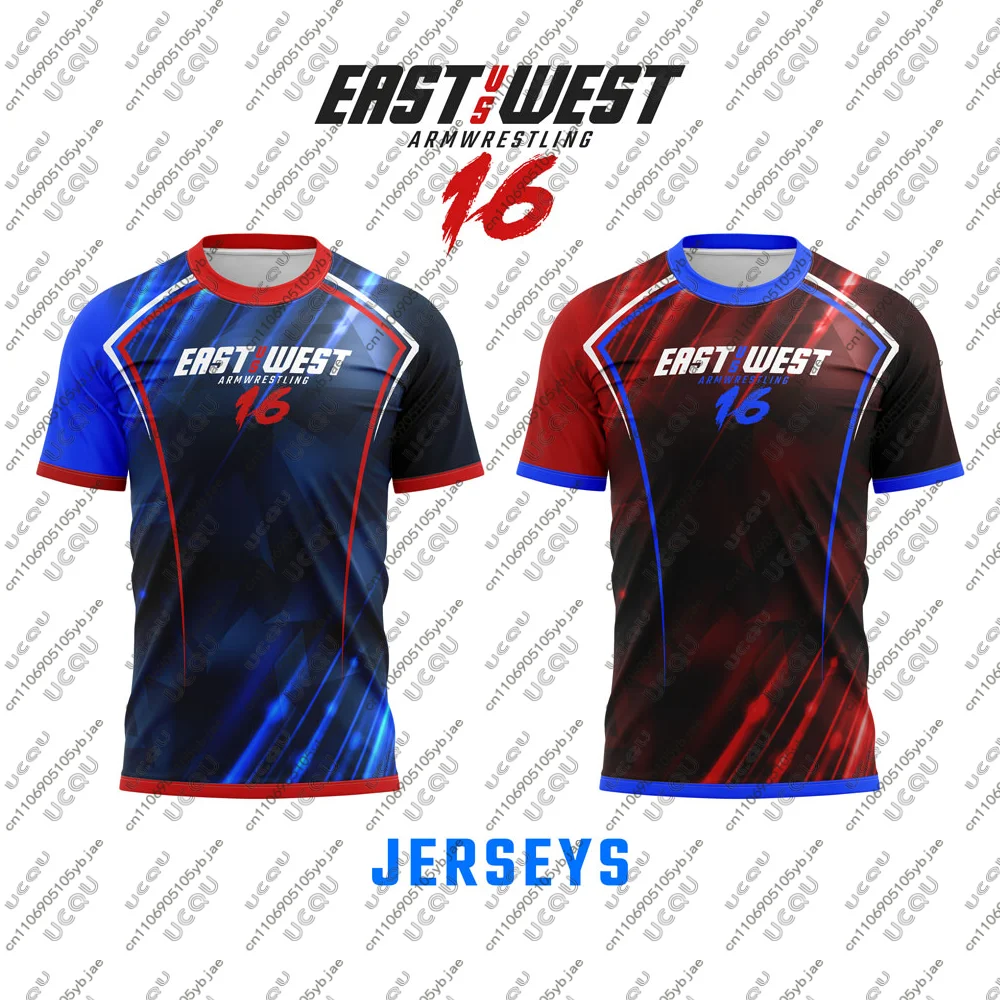2026 الذراع المصارعة مباراة الشباب تنفس الرياضة في الهواء الطلق عادية تي شيرت الرجال أطفال بنات بلايز لعبة الشرق مقابل الغرب 16 جيرسي اللياقة البدنية