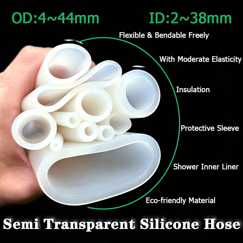 1/2/5M Silicone Rubber Hose Translucent Water Hose Aquarium Pump Hosing ID2 3 4 5 6 7 8 9-38mm Flexible Nontoxic Silicone Tube