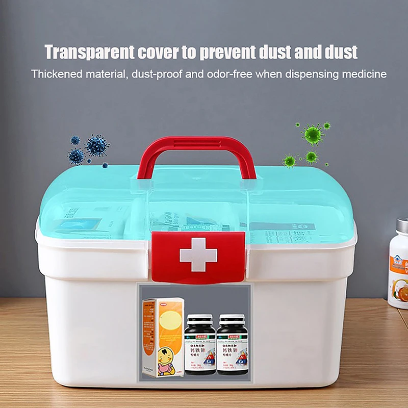 Portable Medicine Storage Box Large Capacity Medicine Kit Family Hand First Aid Chest Simple Travel Emergency Case