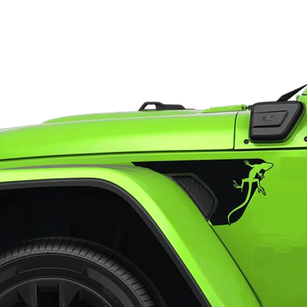 

Climbing Gecko Car Stickers Decoration Fender Vent Accessories Vinyl Decals for Jeep Wrangler JL JLU JT 2018-2026 Vehicle Model