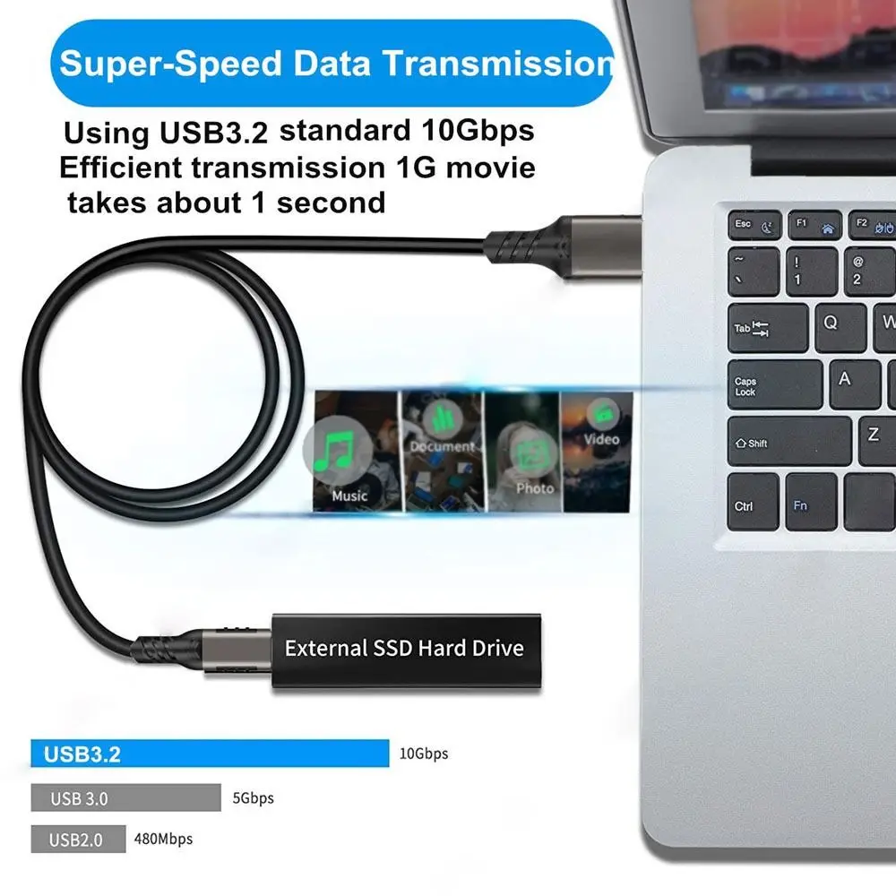 3m 5m Fast Charging For Quest 1/2 VR Link Cable USB Type A to Type-C USB 3.2 Gen 2 Cable 10Gbps