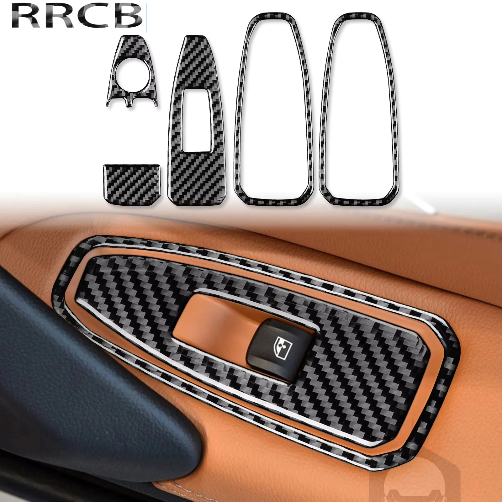 

For BMW Z4 G29 2019-2024 Carbon Fiber Window Lifting Control Accessories Interior Cover Tuning Decorative Stickers Auto Trims