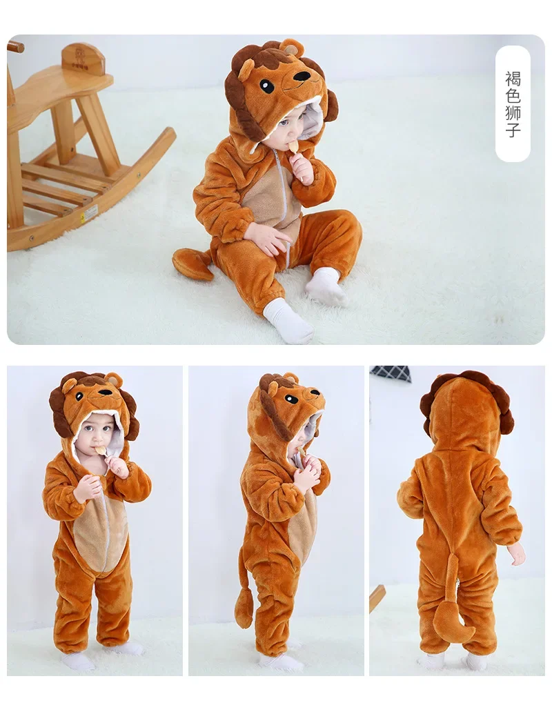 Winter New Born Baby Clothes Ropa Bebe Fox Cow Pajamas Boy Rompers Kids Panda Costume for Girl Infant Jumpsuit 3 9 12 Month