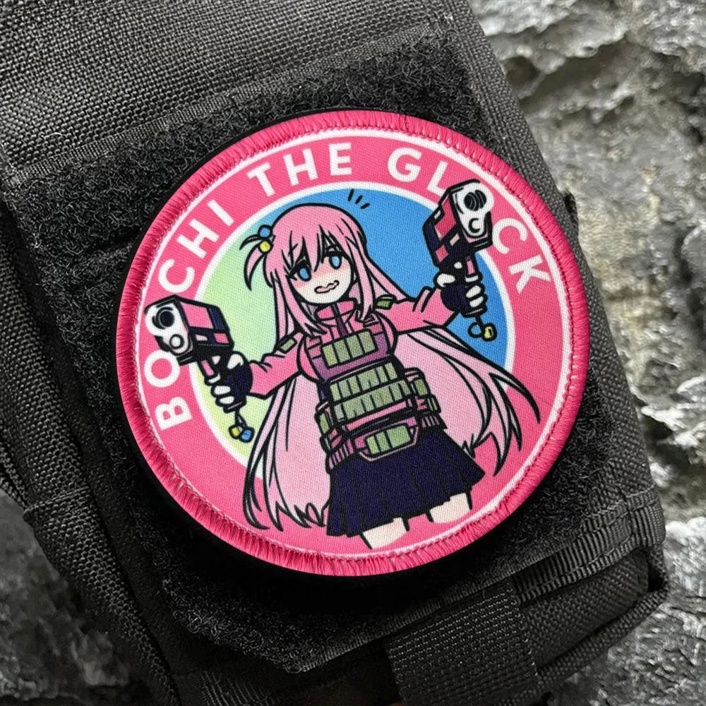 Parche táctico Bocchi moral anime rosa – velcro gancho y bucle - imagen 4