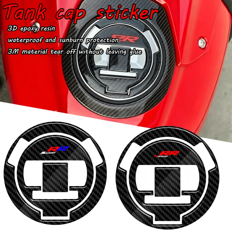 

5D Motorcycle Carbon Fiber Gas Fuel Tank Cap Cover Pad Protector Decals Sticker Fit For S1000RR S1000 RR 2009-2023