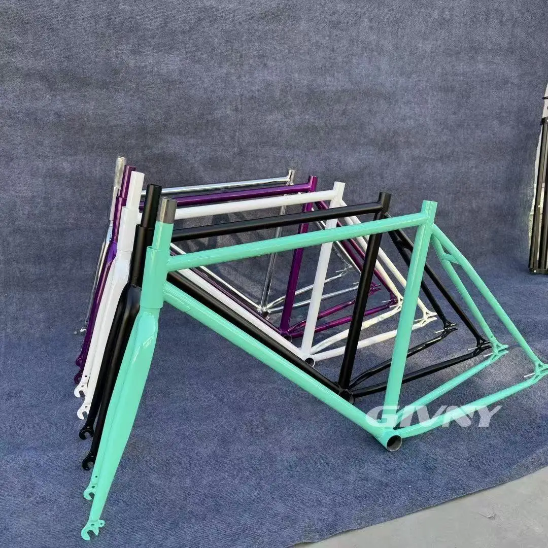 

Frameset 700C Aluminum Fixed Gear Frame and Fork Track Fixie Bike 46CM 52CM 56CM Single Speed Bicycle Parts