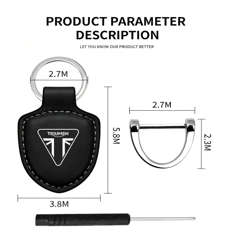 Leather key ring pendant detail and finish