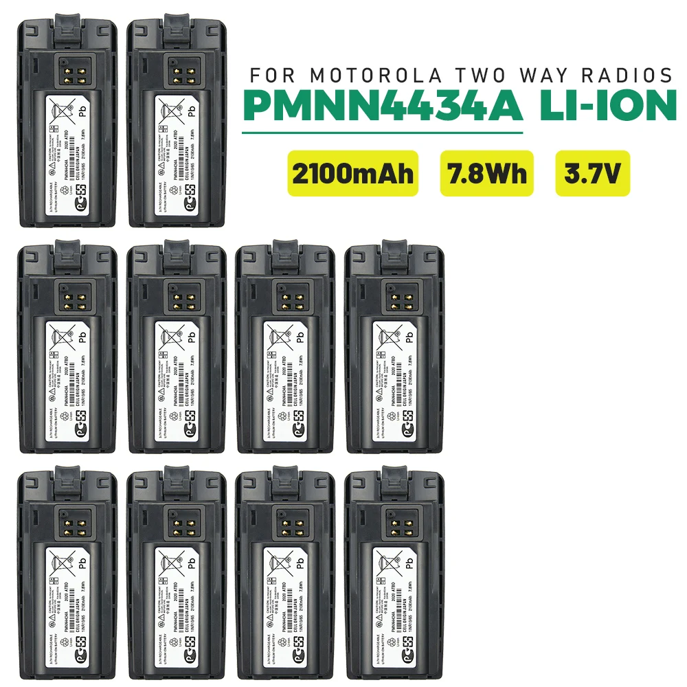 10 шт. PMNN4434A PMNN4434AR 2100 мАч литий-ионный аккумулятор для радиоприемников Motorola RMM2050 RMV2080 RMU2040/2080d/U2080 XT220 XT420 XTD660D