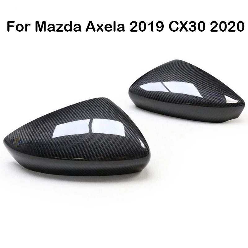 

2pcs Real Carbon Fiber Car Exterior Rearview Mirror Cover Caps Housing Case For Mazda 3 Axela 2019 CX3 2020