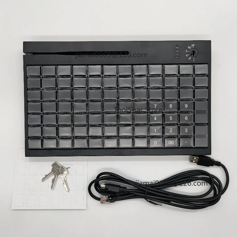 Programmable POS Keyboard Support Adjustable MSR Header Terminator Separator Suffix Setting for POS System