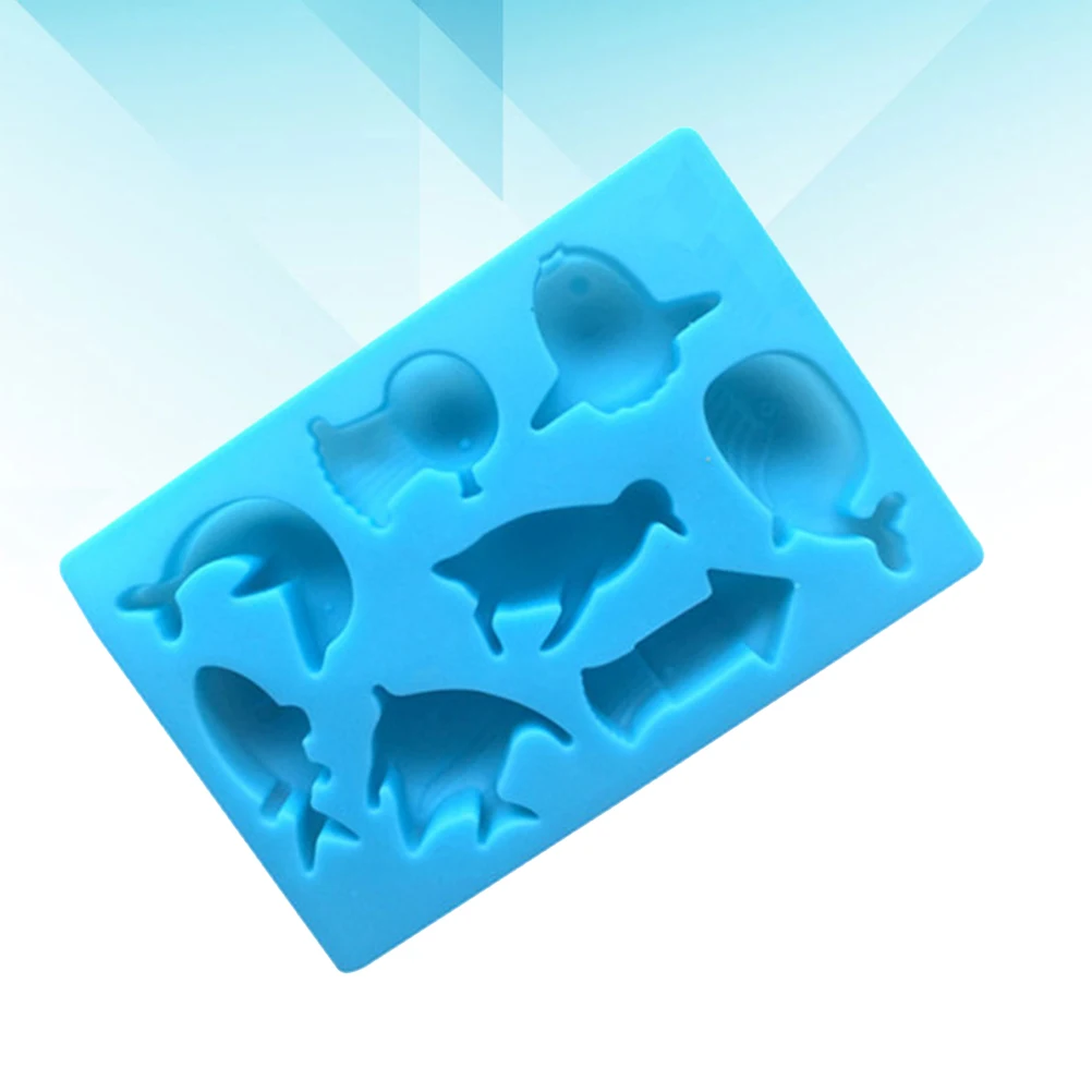 

Cute Silicone Ice Cube Molds Cartoon Baking Mold Fish Cake Decorations Blue Easy Cleaning Non Stick Creative Fondant Biscuits