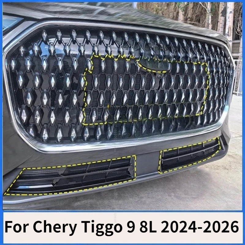 Auto-Kühlergrill-Insektenschutz, zum Aufstecken, abnehmbares Design, einfache Montage und Reinigung, Autoteil für Chery Tiggo 9 8L 2024-2026 – Detail 1
