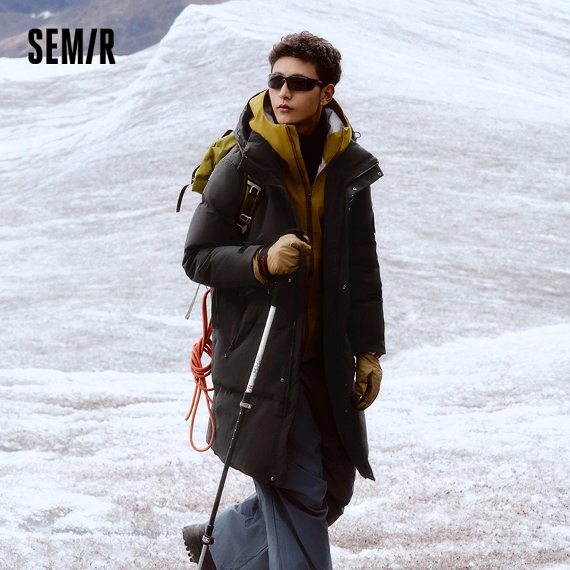 Semir Down Jacket Men Long Length 2024 New Winter Outerwear Waterproof and Warm Outdoor Travel Outerwear