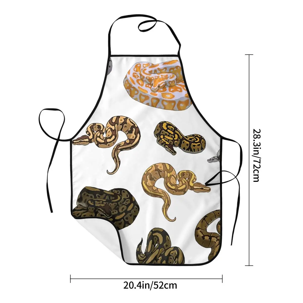 Ball Python Morph Snake Pattern Aprons Chef Cooking Cuisine Tablier Waterproof Bib Kitchen Cleaning Pinafore for Women Men