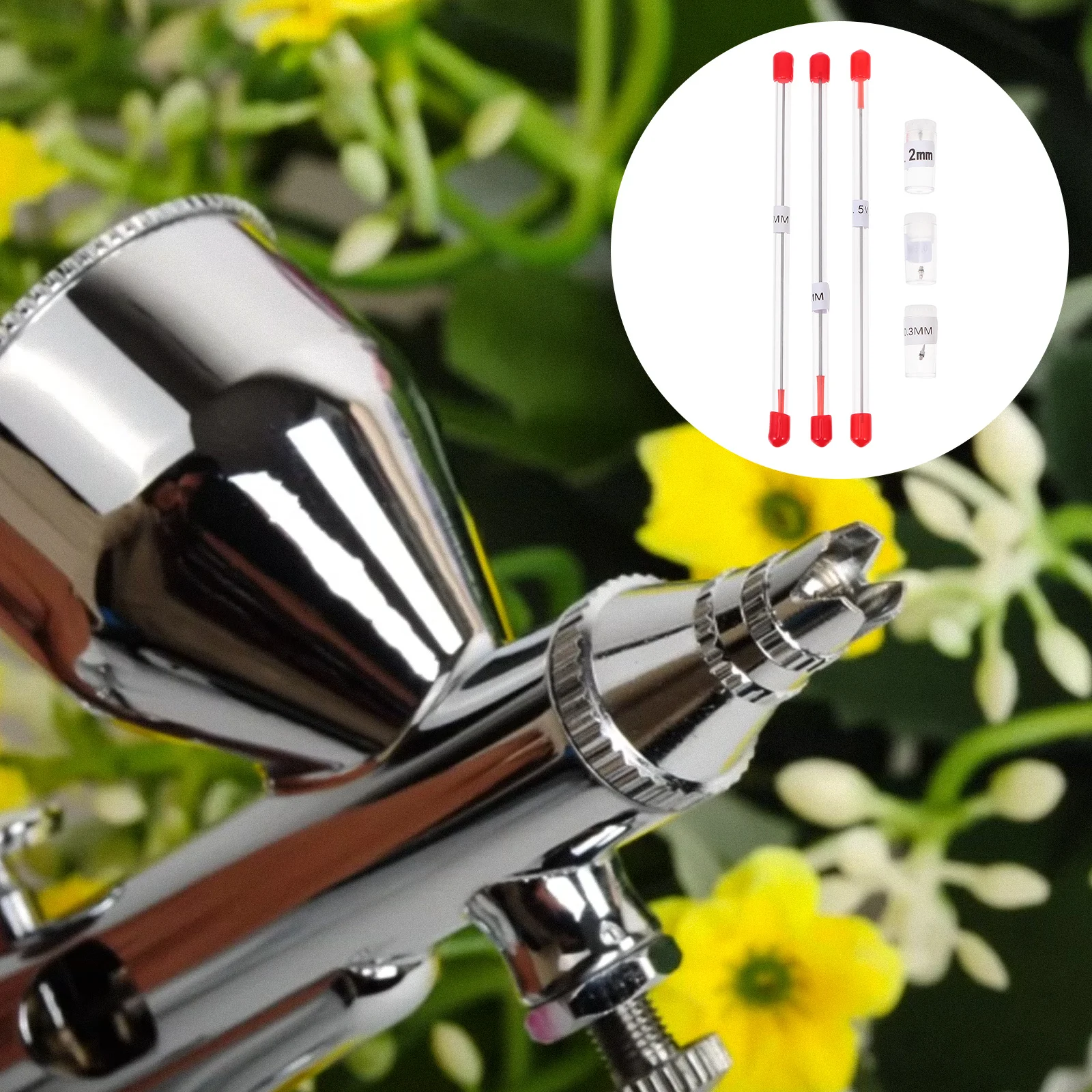 

6Pcs Professional Airbrush Needle Nozzles Heavy-Duty Replacement Caps for Airbrush Sprayer Maintenance Wide Compatibility