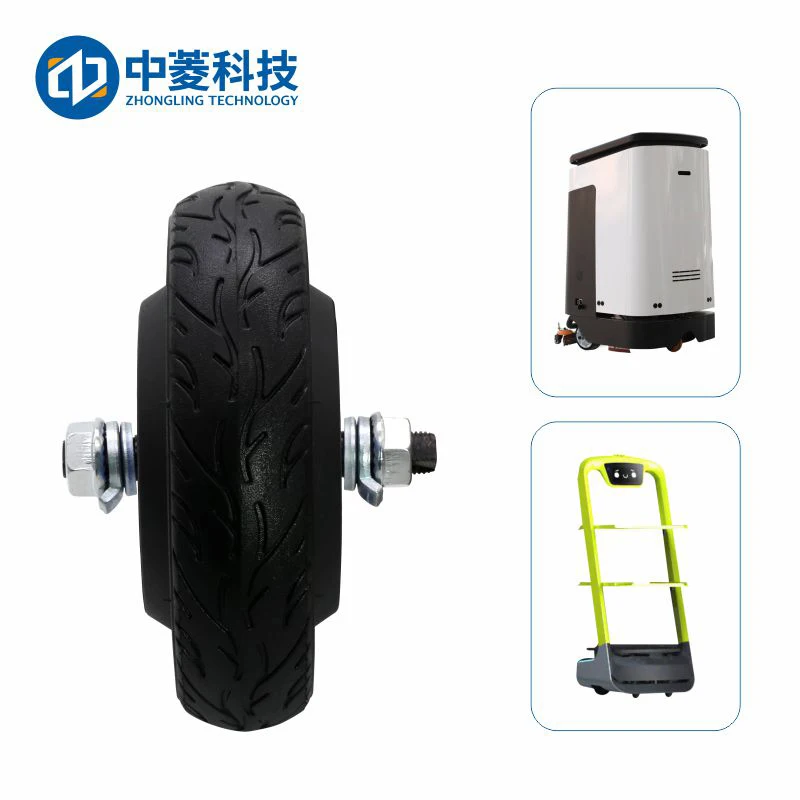 Zhongling Technology One-to-Two Wheel Hub Servo Drive Motor Set 6.5 Inch-L Service Robot CAN Communication