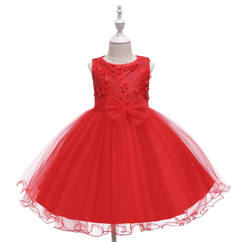 Dresses Girl 5 Colors 100cm-150cm Ball Gown Children Skirt Baby Princess Wedding Party Performance Vestido Evening