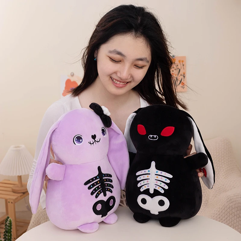 ZU 22/30 cm Gruseliger Goth Hase Plüsch Weiche Puppen Horror Plüschtier Tier Emo Kaninchen Spielzeug Halloween Geschenk Hallowmas Party Dekor – Detail 5