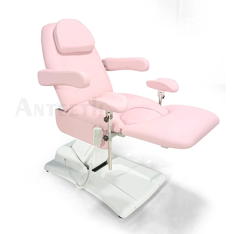 New Beauty PrivateExamination Gynecology Electric Chair 1/3motors Examination Couch  Bed With Heating FunctionPink Treatment Bed