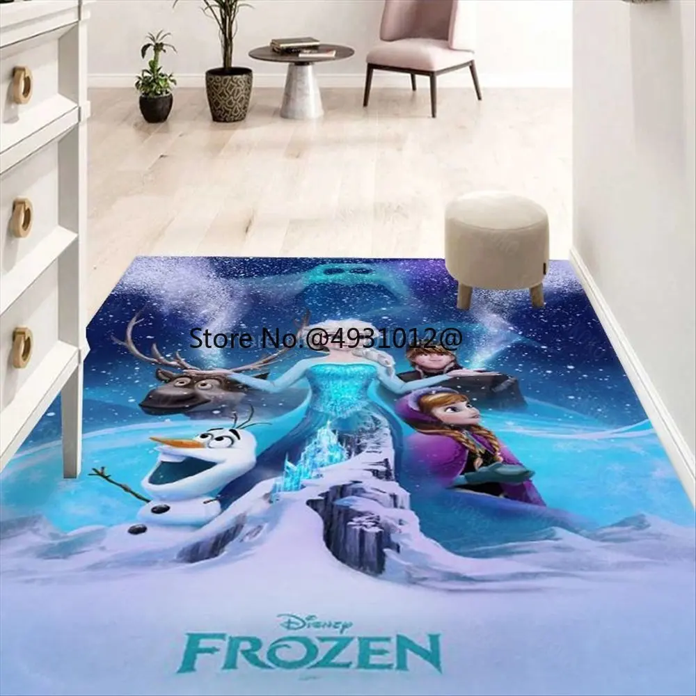 2023 Disney Frozen Princess Playmat Carpet for Living Room Bathroom Mat Kitchen Bedroom Cartoon Rug Baby Girls Birthday Gift