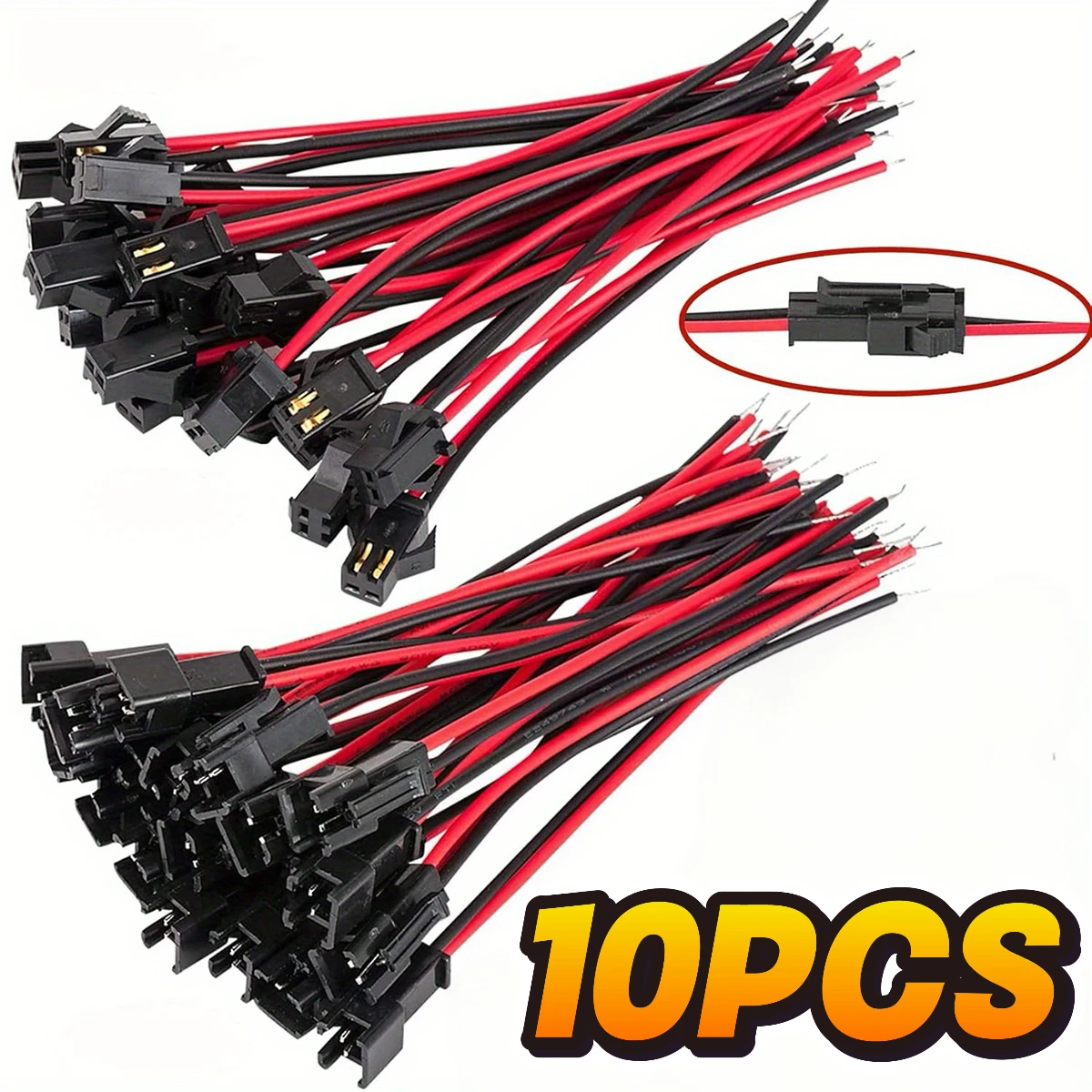 10cm Long JST SM 2Pin Male Female Quick Wire Connector 2 Way Terminal Plug Adapter For LED Strip Lights