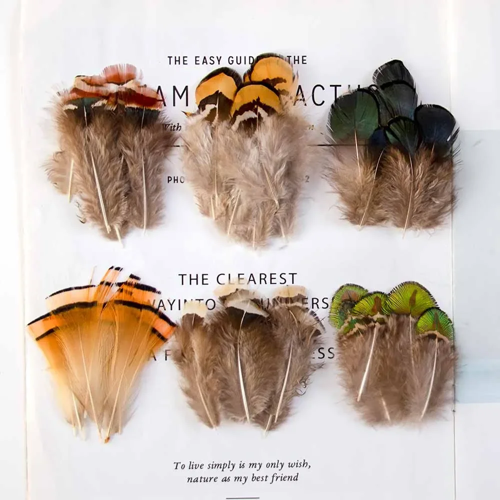 Plumas naturales de faisán para manualidades, Plumas pequeñas de pollo de 3-10CM, creación de joyas, decoración de carnaval, Halloween y Navidad, venta al por mayor