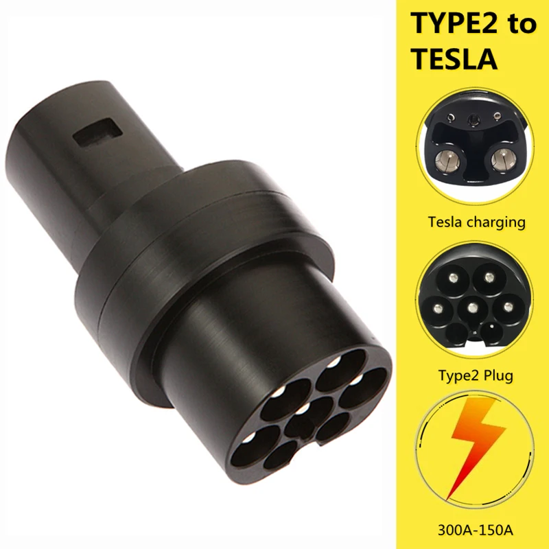 Type2 To Tesla EV Adaptor Type 2 To Tesla Electric Vehicle Car Charging EV Charger Connector IEC 62196 Socket 120A EVSE Adapter