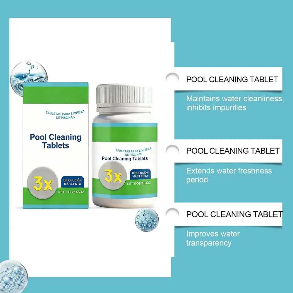 Picture 3: Pool Cleaning Tablets Quick Accurate Tester Paper Sustained Release Tablet  Instant Effervescent Improve Pool Water Quality
