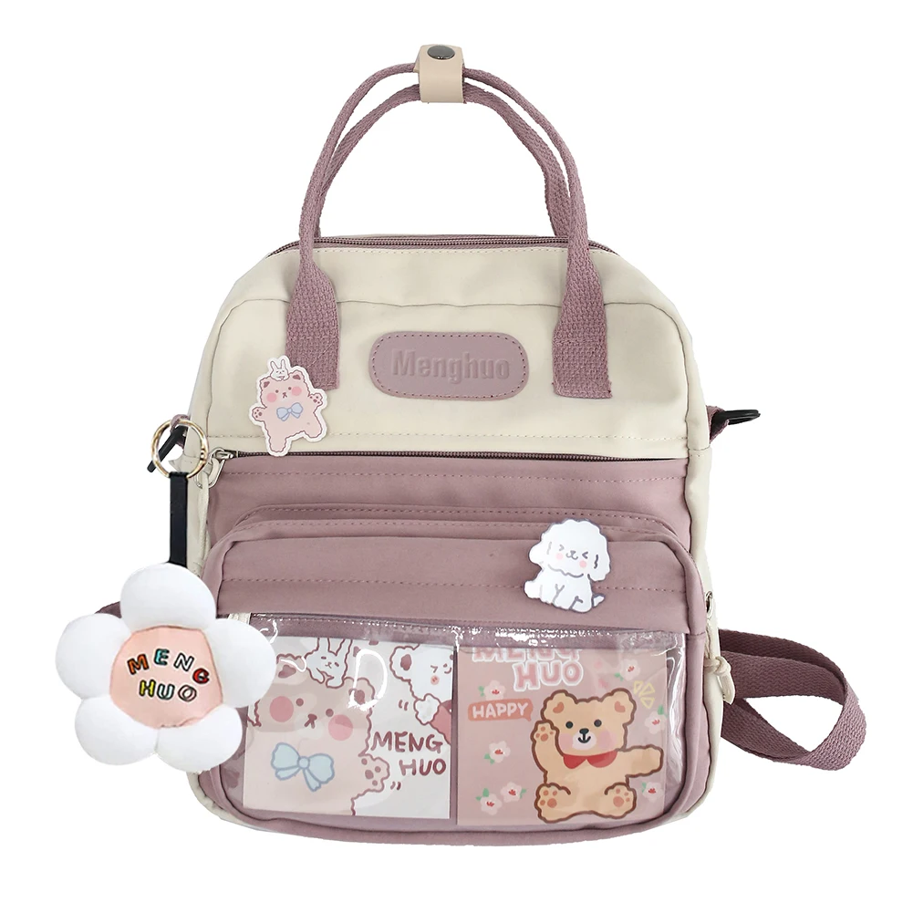 Casual Fashion Kawaii Backpack with Kawaii Pins And Accessories Shoulder Bag for Travel Shopping Student School for Outdoor Gift