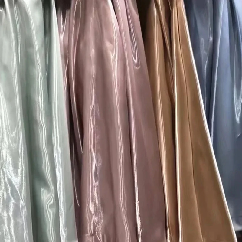 Luxury Glossy Metallic Liquid Satin Fabric Wide 59\