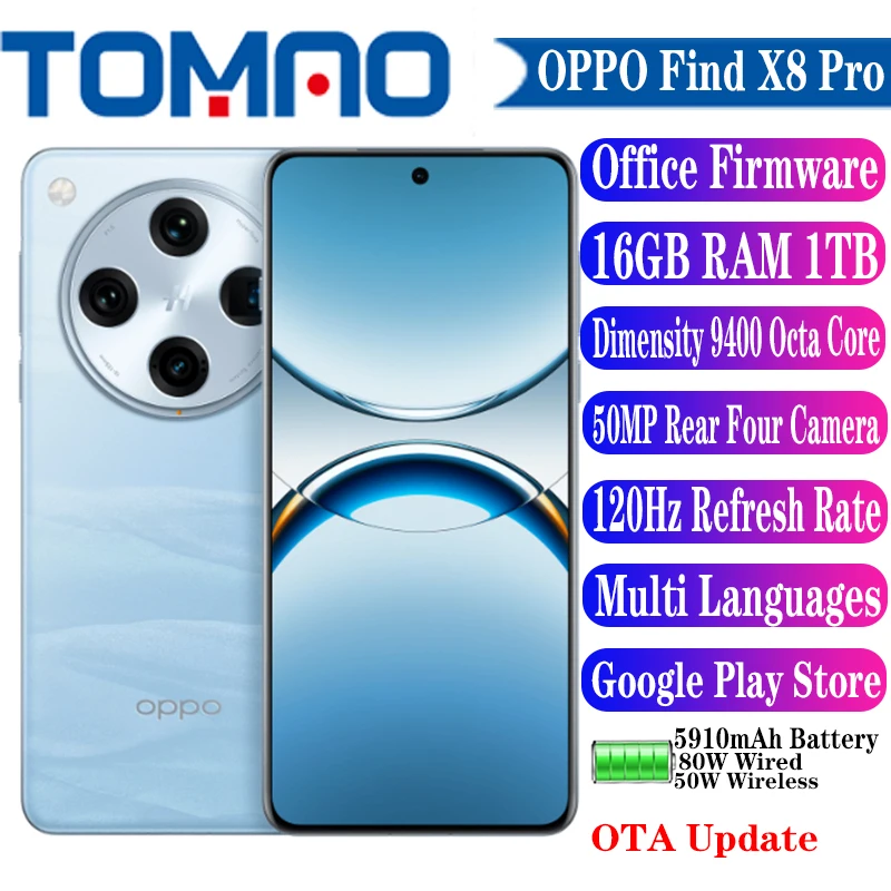 OPPO Find X8 Pro Mobile Phone 5910mAh Battery 50W Wireless 80W Wired 6.78