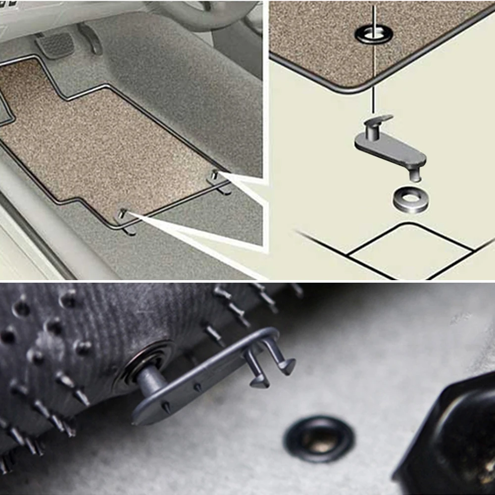 2 Set For Toyota Highlander XU20 XU40 2001 2002 2003 2004 2005 2006 2007 2008 - 2013 Floor Mat Clip Carpet Fixing Hook Rivet
