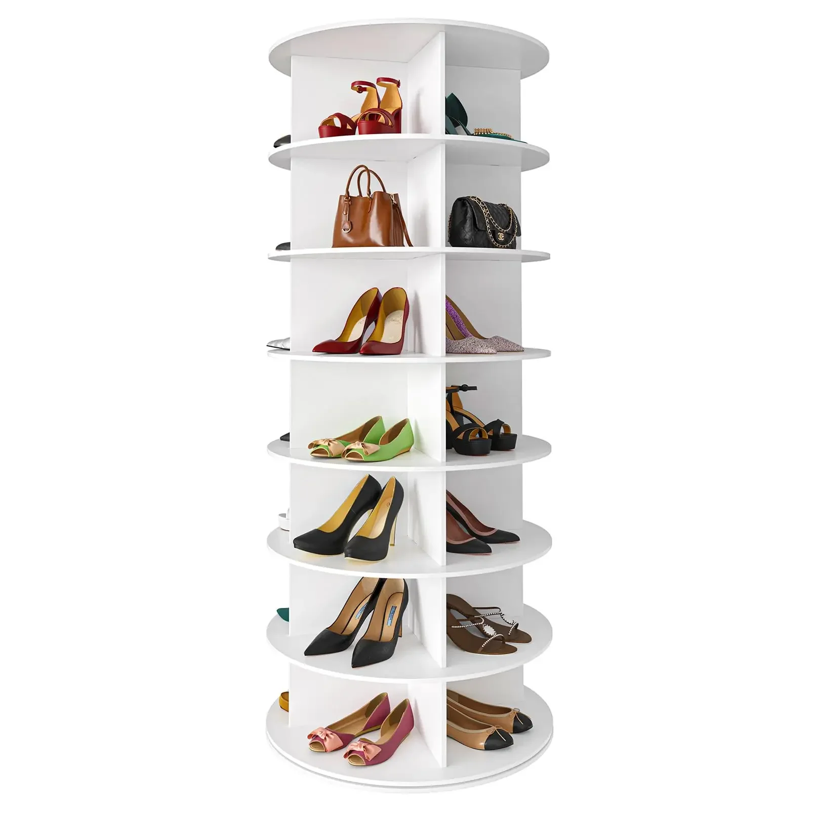 Rotating vertical handbag, shoe box, rotating 7-story display tower