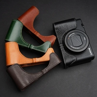 handwork Photo Camera Genuine leather cowhide Bag Body BOX Case For sony ZV1 zv-1 Protective sleeve box base