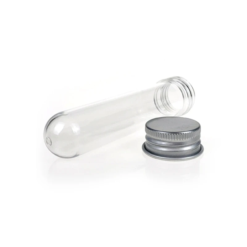 10pcs lab 30ml PET Test Tube Bottle Screw Caps Transparent Cylindrical Plastic Refillable Bottle For Mask Candy Storage