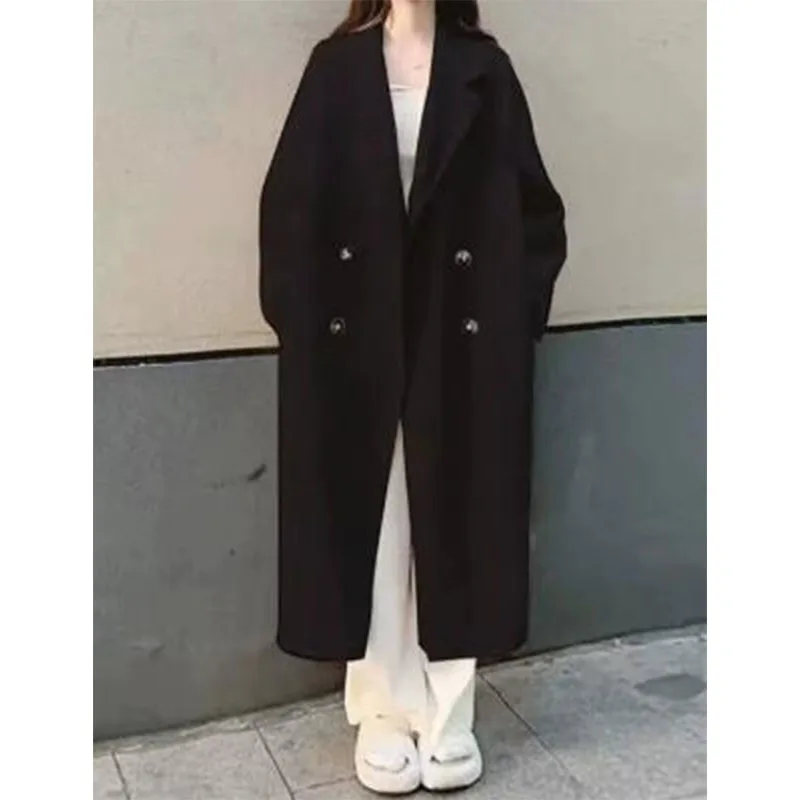 معطف صوفي فاخر متوسط الطول للسيدات لخريف وشتاء متعدد الاستخدامات أنيق وعصري ملابس خارجية للسيدات مشاعر راقية مستوحاة #2