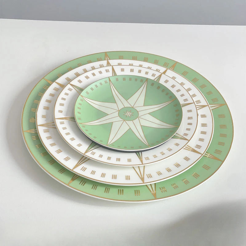 Lucky Star Compass Series Gold Rim Plate High-End Affordable Luxury European Style Dijia Western Cuisine Plate Swing Gift