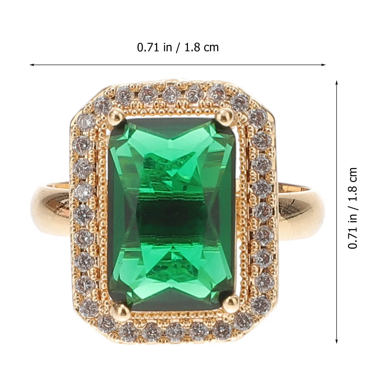 Emerald Women Zircon Stone Shiny Effect Elegant Fashion Jewelry Suitable Engagement Wedding