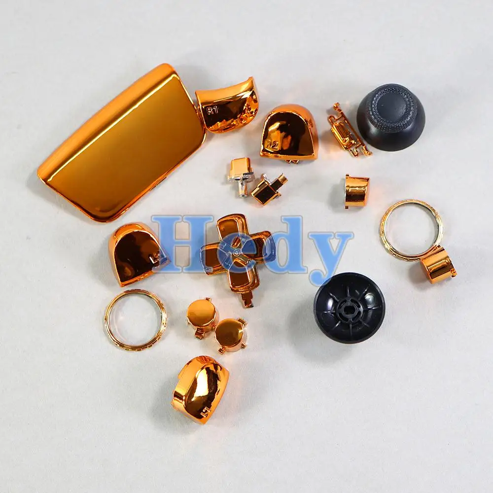 1set Full Set Chrome Plating Buttons For PS5 V1 Handle Thumb Sticks Joystick Cap L1 R1 L2 R2 D-pad Button For PS5 Controller