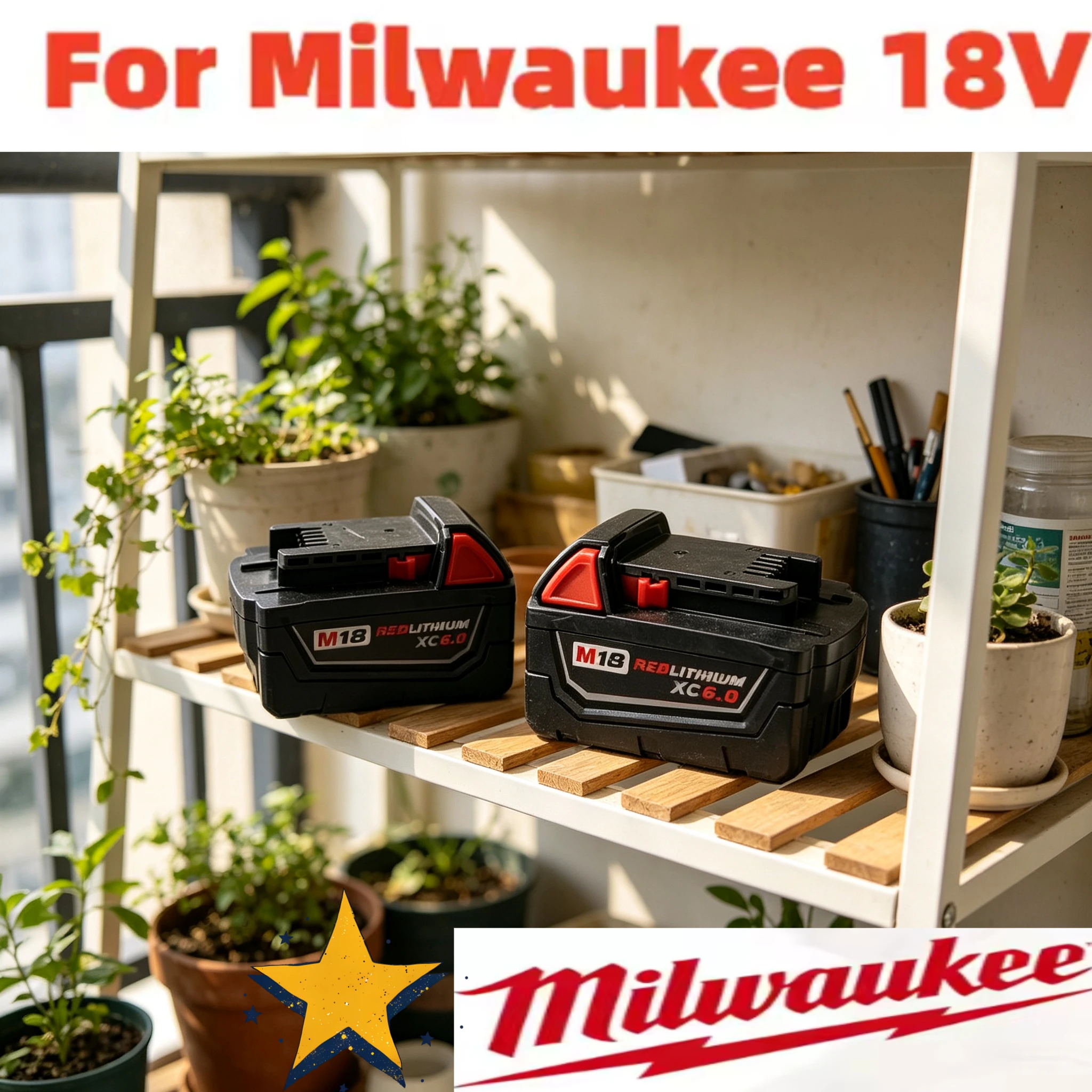 

2026 new model for Milwaukee M18 18V 6.0AH M18 -1815-1850 2646-20-21ct For Milwaukee 18650 Tool Rechargeable Lithium Battery