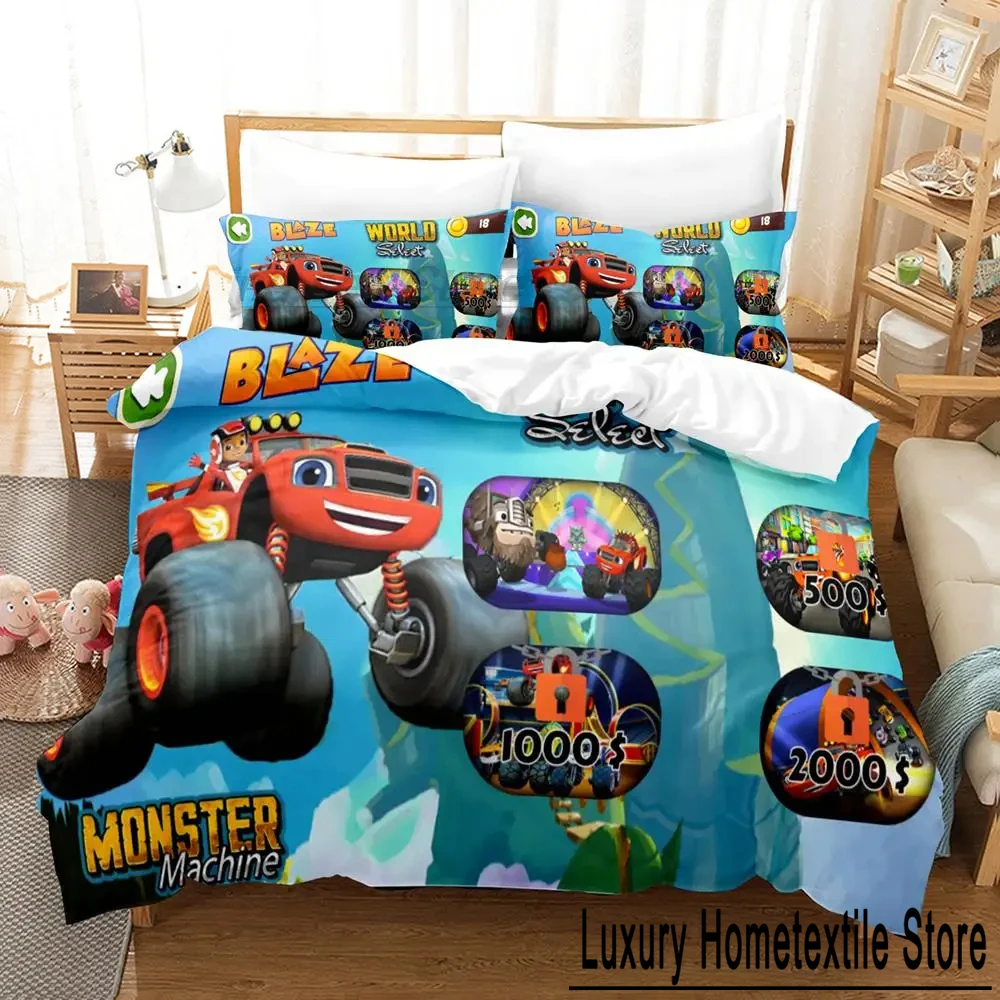 

Blaze and The Monster Machunes juego de cama individual, Twin Full Queen King Size, Комплекты пододеяльников для спальни для взрослых и мальчиков, 3D-печать